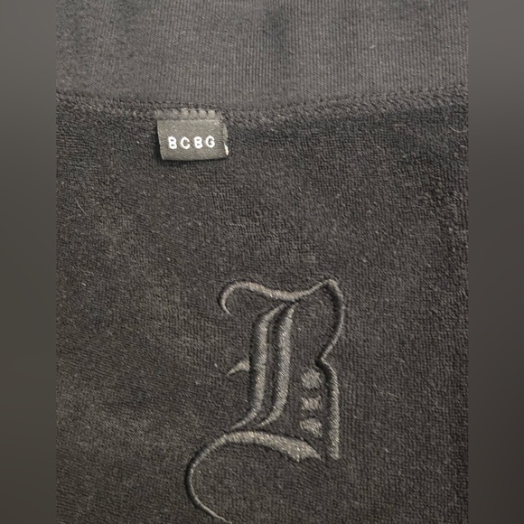 Y2K bcbg track suit pants with logo black terry cloth - Picture 3 of 5